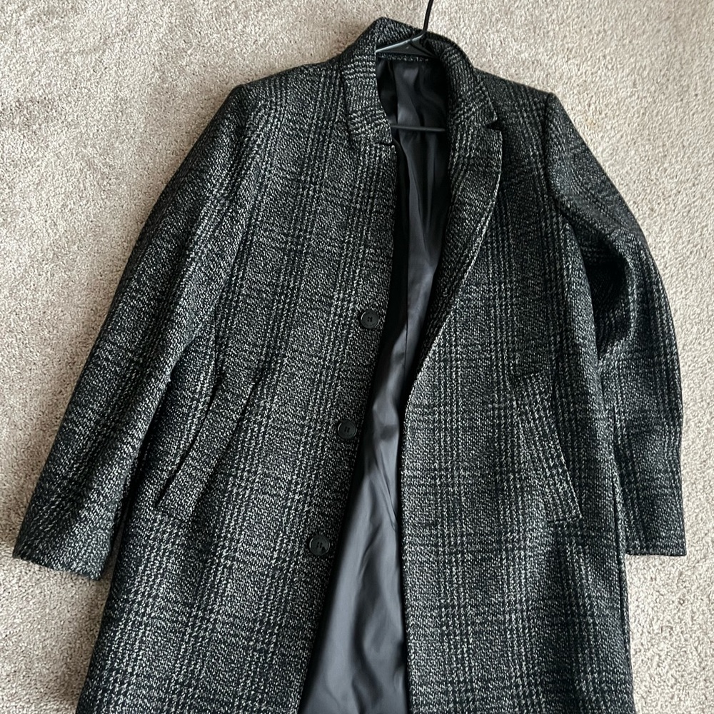 Men's Premium Wool Blend Double Breasted Long Pea Coat